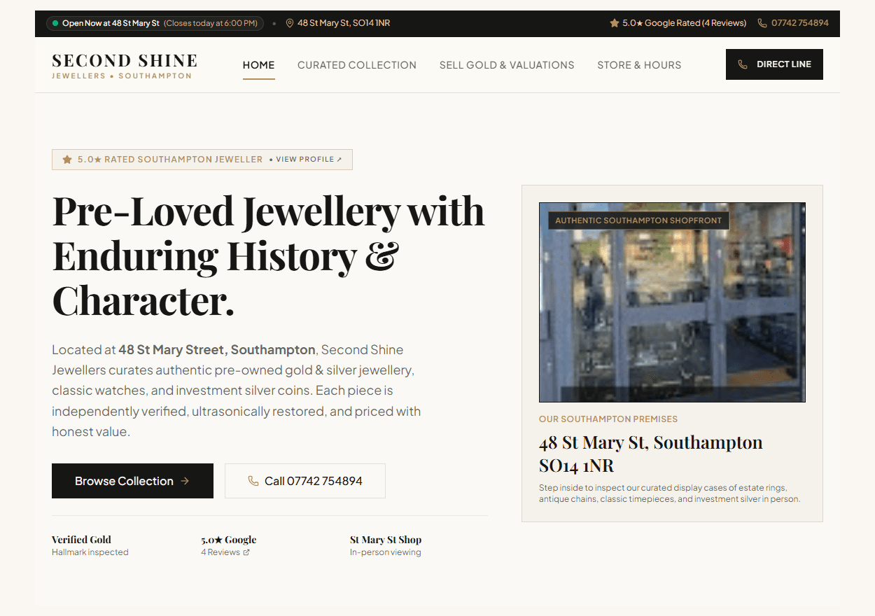 Second Shine Jewellers · Luxury Estate & Horology Platform